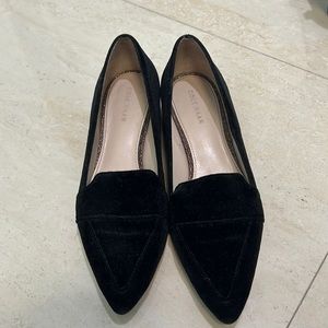Cole Haan black velvet pointy flats